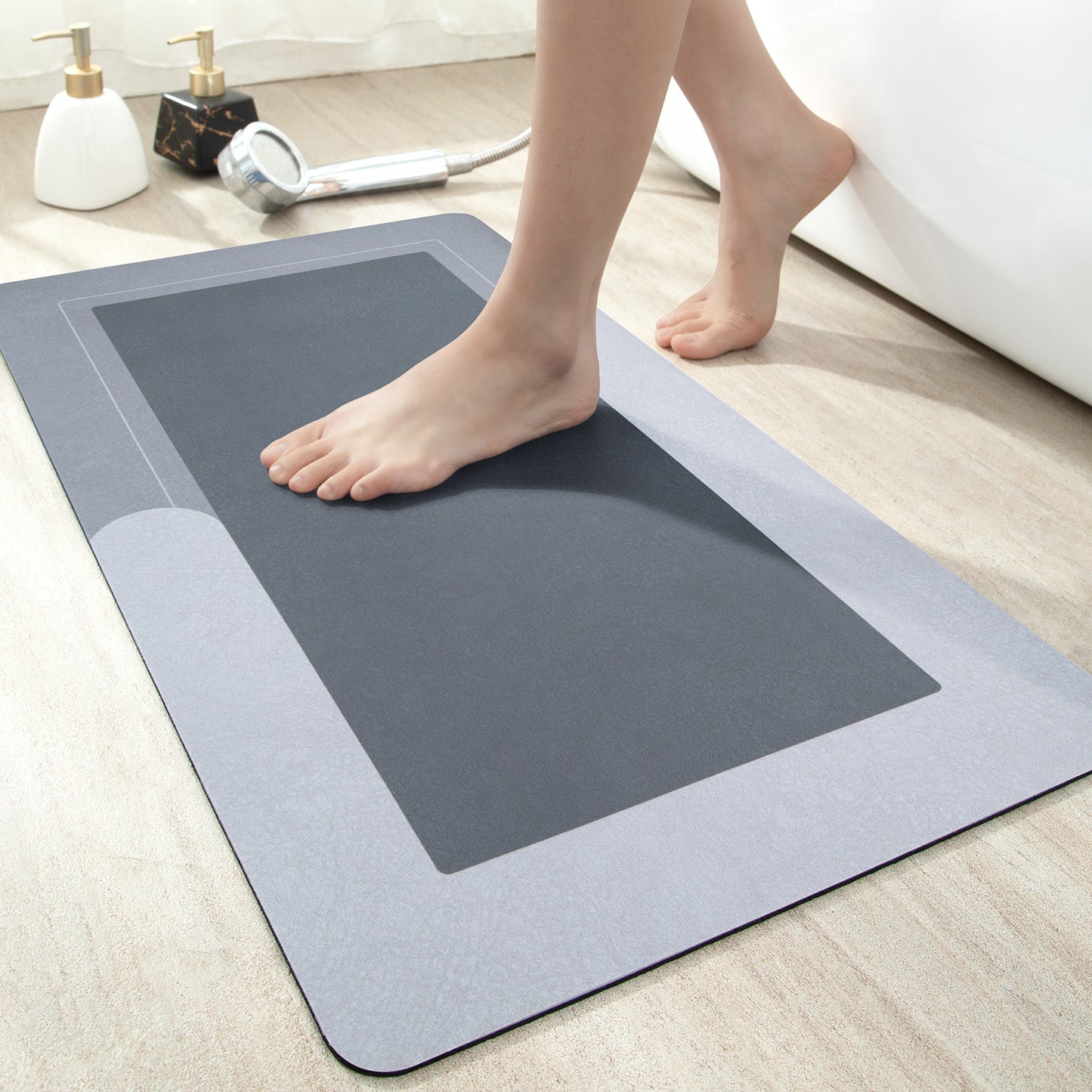 ALFOMBRA DE BAÑO SUPER ABSORBENTE GRIS OSCURO